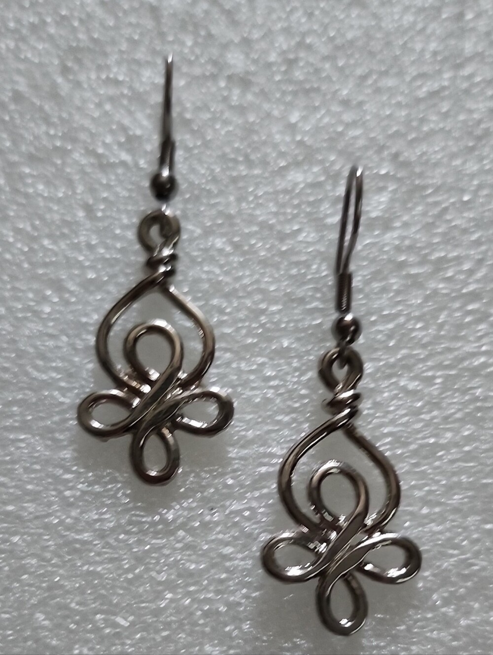 Silver Drop Swirl Dangle Earrings - Elegant Women Jewelry